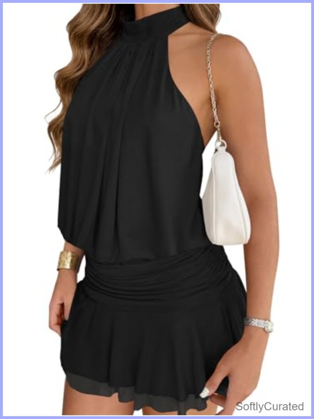 Womens Mesh Halter Mini Dress Summer Tie Open Back Going Out